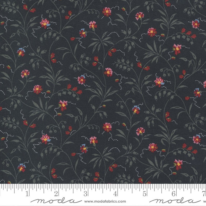 Florence's Fancy by Betsy Chutchian for Moda Fabrics 31662-15 Black Ink one yard remnant