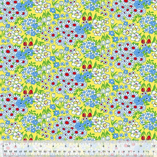 Wild Flour by Whistler Studios for Windham 53494-2 Yellow 22.5" remnant