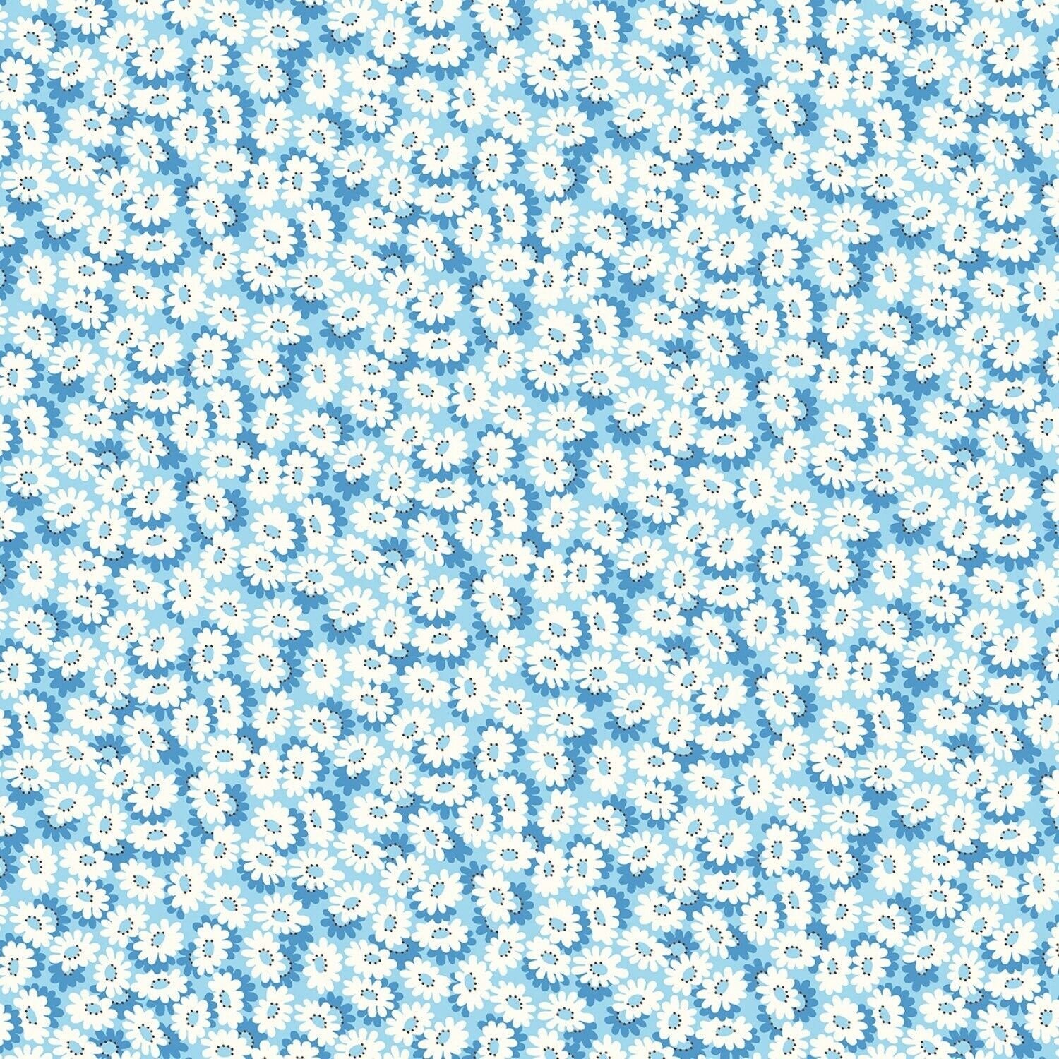 Wild Flour Daisy Field by Whistler Studios for Windham 53498-4 Blue sold by the 1/2 yd.