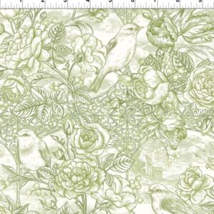 Romance Toile by Jason Yenter for In The Beginning 11BQR-4 Turquoise sold by the 1/2 yd.
