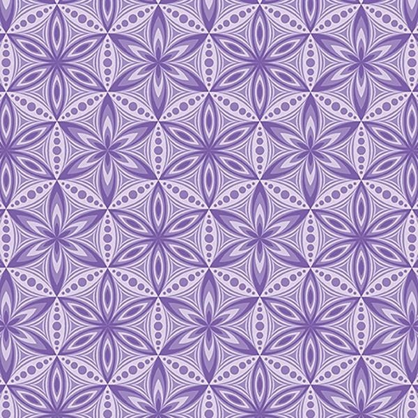 Flower of Life by Sarah Vedeler for Benartex 06191 Purple sold by the 1/2 yd.