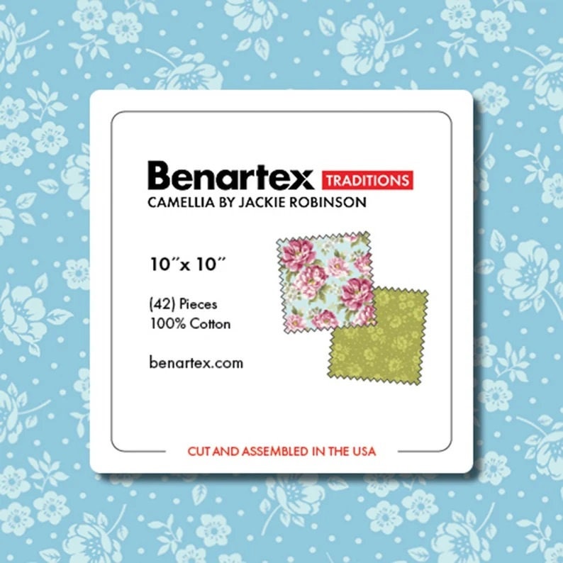 Camellia by Jackie Robinson for Benartex 42 10" Squares