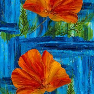 Wildflower Panel by Stephanie Brandenburg for Northcott 40076-45 Electric Blue 24"X43"