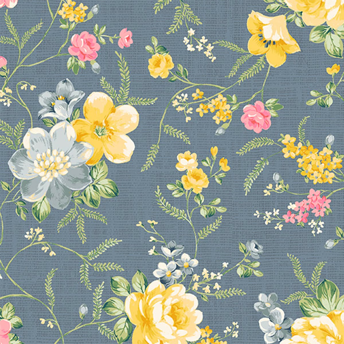 Laurel by Whistler Studios for Windham Fabrics 53832-2 Gray sold by the 1/2 yd.