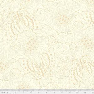 Tsuru Butterfly Linework by P&B Textiles 5263-E Cream sold by the 1/2 yd.