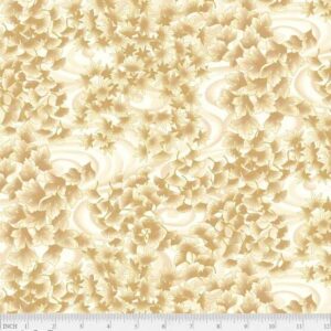 Tsuru by P&B Textiles 5260-E Swirling Leaves Cream sold by the 1/2 yd.