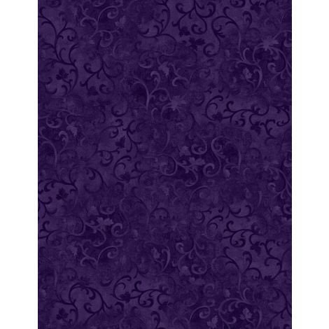 Essentials Scroll by Wilmington Prints 89025-699 Dk. Eggplant sold by the 1/2 yd.