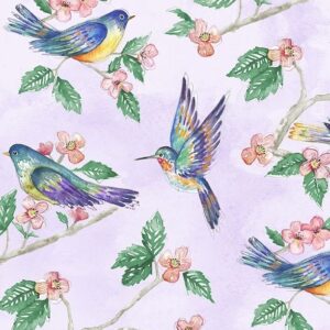 Fanciful Flight by Lori Seibert for Wilmington Prints 11171-674 Lavender sold by the 1/2 yd.