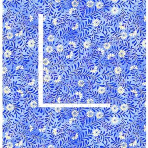 Fleur Metallic Floral Icicle Collection by Timeless treasures CM1010 Sapphire sold by the 1/2 yd.