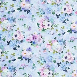 Love Letter Floral Bouquet by Timeless Treasures #Fleur-CD2369-Blue sold by the 1/2 yd.