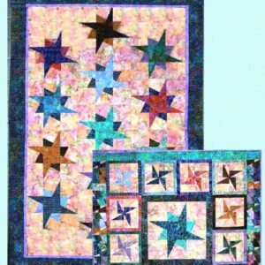 Dancing Stars Quilt Pattern by Rebecca True  XBX-DS Two Sizes 75"X117" or 66"X104"