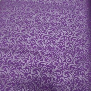 Miss Marguerite Scroll by Jackie Robinson for Benartex 10425P-66 Purple one yard remnant