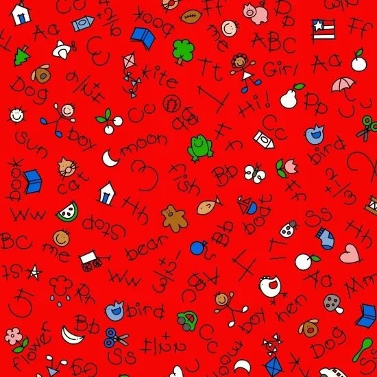 Alpha Bears by Marie Cole for Henry Glass fabrics 6652-88 sold by the 1/2 yd.