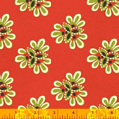 Postage stamp by Mary Koval for Windham Fabrics 41671 Red 12" remnant