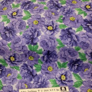 Purple Flowers from Fabric Traditions No#   29" remnant