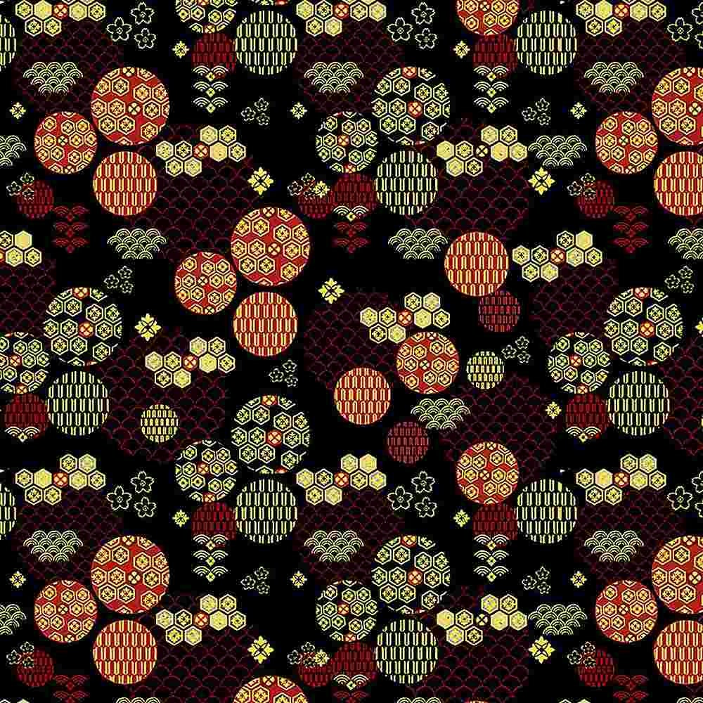 Kyoto Garden by Chong-a Hwang for Timeless Treasures CM1675-Black sold by the 1/2 yd.