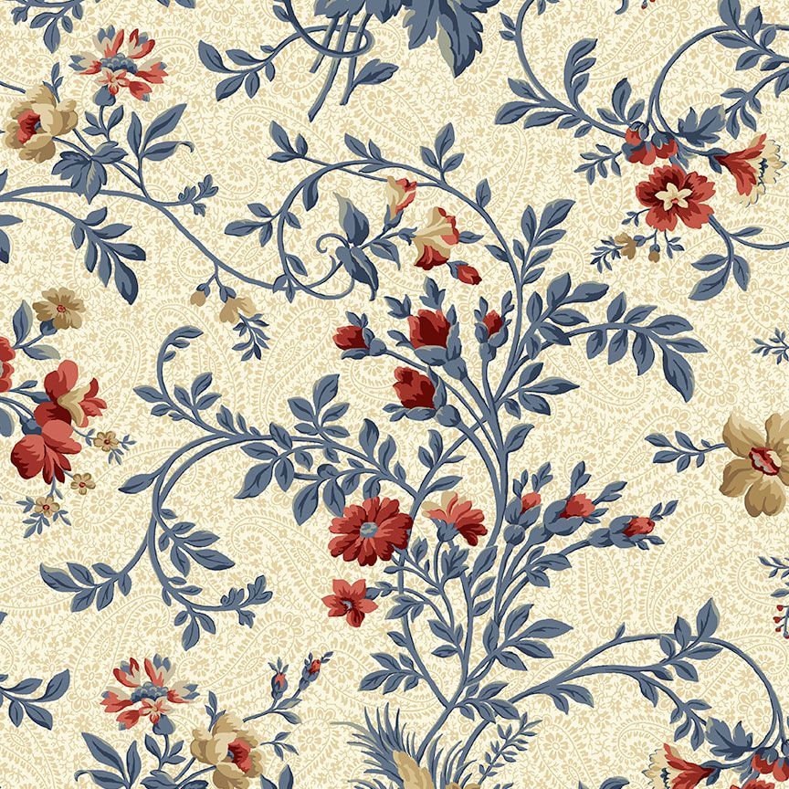 Victory Garden by Wing And A Prayer for Timeless Treasures JT-CD2109-cream sold by the 1/2 yd.