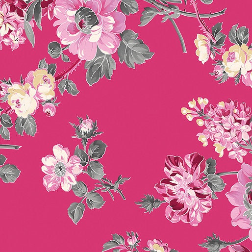 Promise Me by Pat Sloan for Benartex 13556P-26 Grandiflora Rose sold by the 1/2 yd.