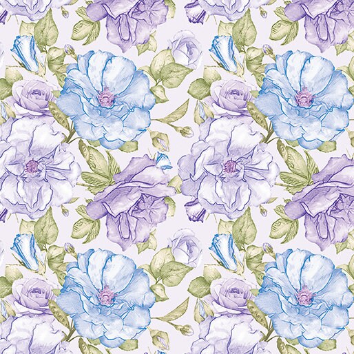 Blossom Bluee (Judy's Bloom Collection) by Eleanor Burns for Benartex 13551-50 sold by the 1/2 yd.
