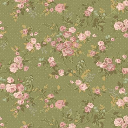 First Blush by laura Berringer for Marcus Fabrics R201657D-Green sold by the 1/2 yd.