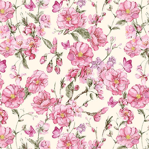 Anthemy Rose (Judy's Bloom Collection) by Eleanor Burns for Benartex 13552-26 sold by the 1/2 yd.