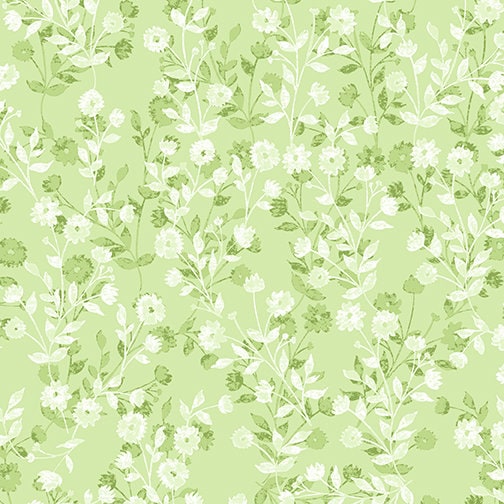 Floral Silhouette (Daisy Delight Collection) by Kanvas 12460-04 Lt. Green sold by the 1/2 yd.
