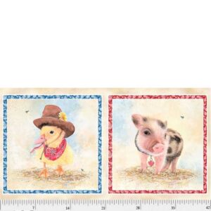 Barnyard Babies Panel by Clint Eager for P&B Textiles 05272-PA 24"X43"