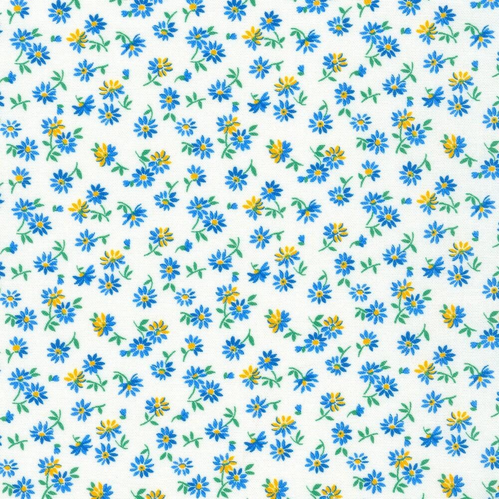 1930's Basics by Debbie Beaves for Robert Kaufman 21224-4 Blue sold by the 1/2 yd.