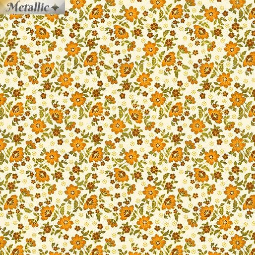 Radiant "Radiant Mini Blossoms" by Greta Lynn for Kanvas 9746M-70 Cream sold by the 1/2 yd.