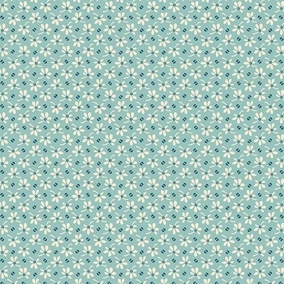 Annabelle by Renee Nanneman for Andover 9723-Teal 1/2 yard remnant