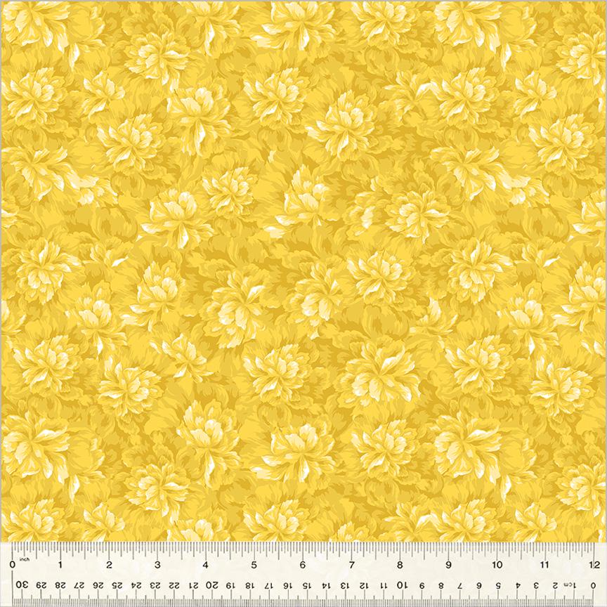Jolene by Whistler Studios for Windham 53881-3 Yellow sold by the 1/2 yd.