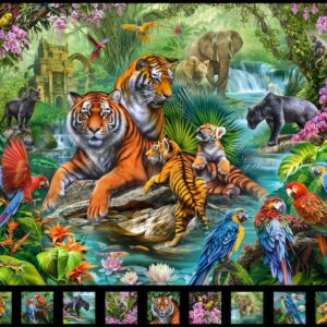 Jungle Panel by Eva Nikolskaya for QT Fabrics 29908-1 32"X42"