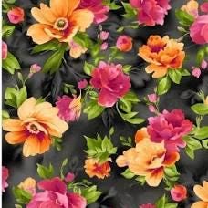 Paradise by Maywood Studio 8453-J Black sold by the 1/2 yd.