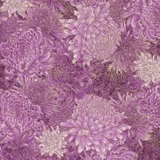Shizuka by Chong-a Hwang for Timeless Treasures FLEUR CM3164 Purple sold by the 1/2 yd.