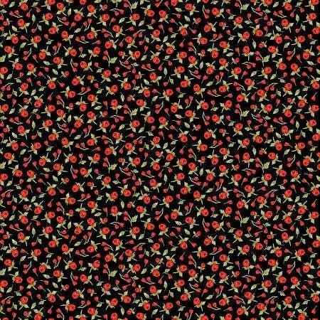 Vintage Rose by Timeless Treasures ROSE-CD2207 Black one yard remnant