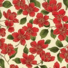 Magnolia Metallics by Moda Fabrics 33242-12M Cream sold by the 1/2 yd.