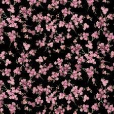 Shizuka by Chong-a Hwang for Timeless Treasures FLEUR CM3165 Black sold by the 1/2 yd.