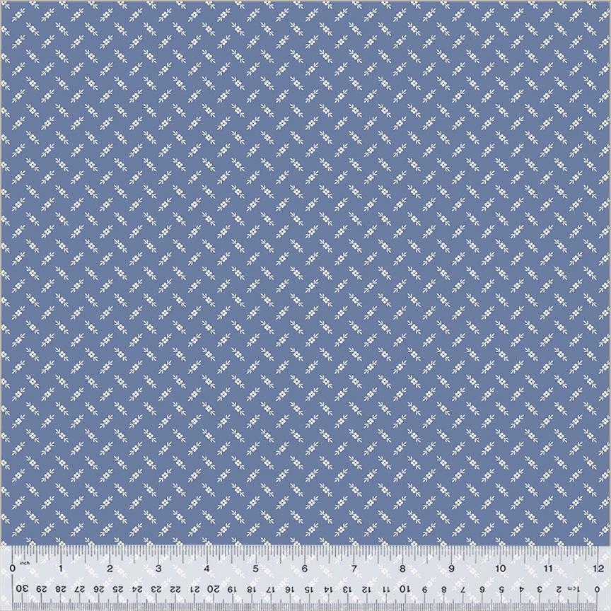 Jasper Blue Fleurette by Whistler Studios for Windham Fabrics 54370-6 Denim sold by the 1/2 yd.
