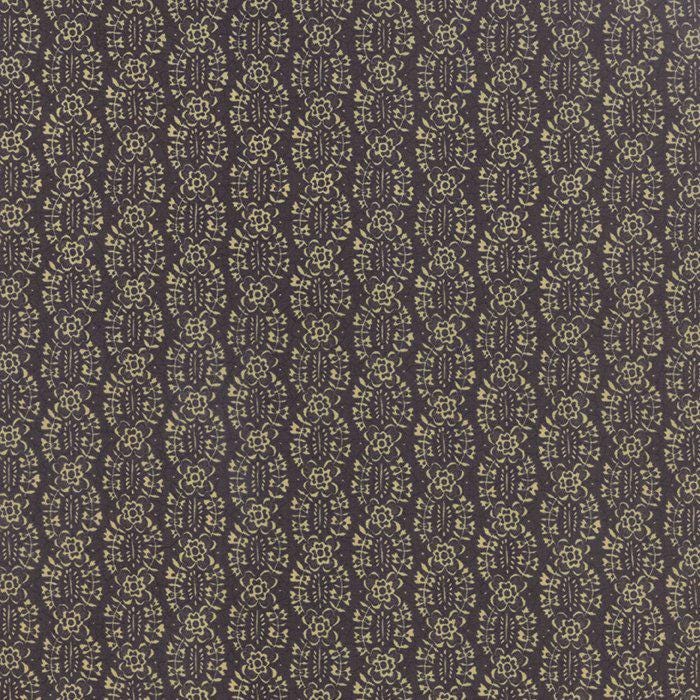 Sturbridge Blooming Vines by Kathy Schmitz for Moda Fabrics 6073-11 Black sold by the 1/2 yd.
