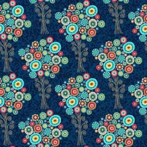 Aureila by The Henley Studio for Makower UK 1393-Blue 33" remnant