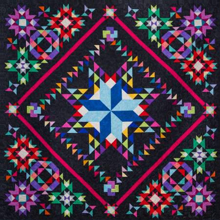 Midnight Reflections Quilt Pattern by Nancy McNally BOM  all 12 Blocks 86"X86"
