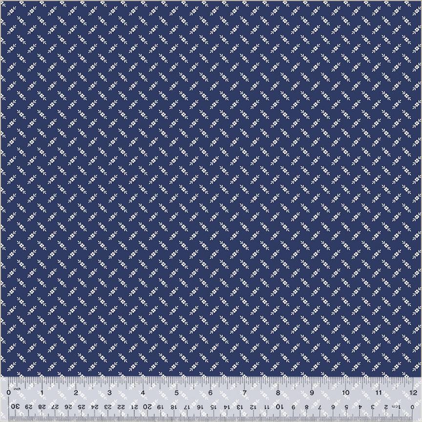 Jasper Blue Fleurette by Whistler Studios for Windham Fabrics 54370-7 Sapphire sold by the 1/2 yd.