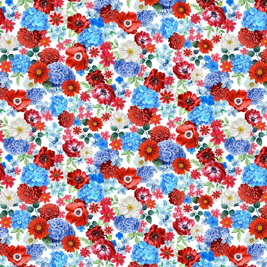 Stars and Stripes by Timeless Treasures FLEUR CD3270 USA sold by the 1/2 yd.