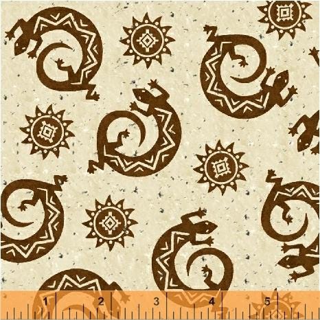 Coyote Canyon by Whistler Studios for Windham Fabrics 51391-1 Cream sold by the 1/2 yd.