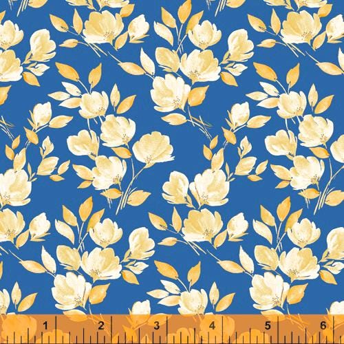 Veranda by Whistler Studios for Windham Fabrics 52290-5 Blue sold by the 1/2 yd.