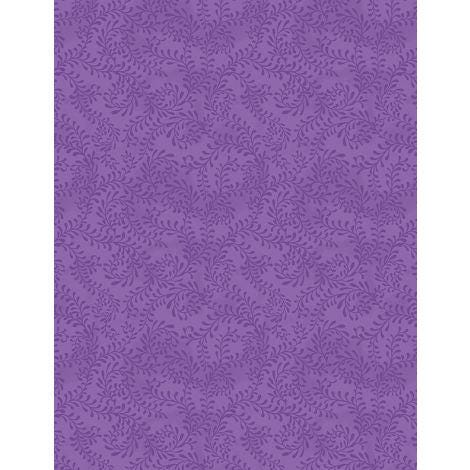 Essentials Swirling Leaves by Wilmington Prints 27650-606 Purple one yard remnant