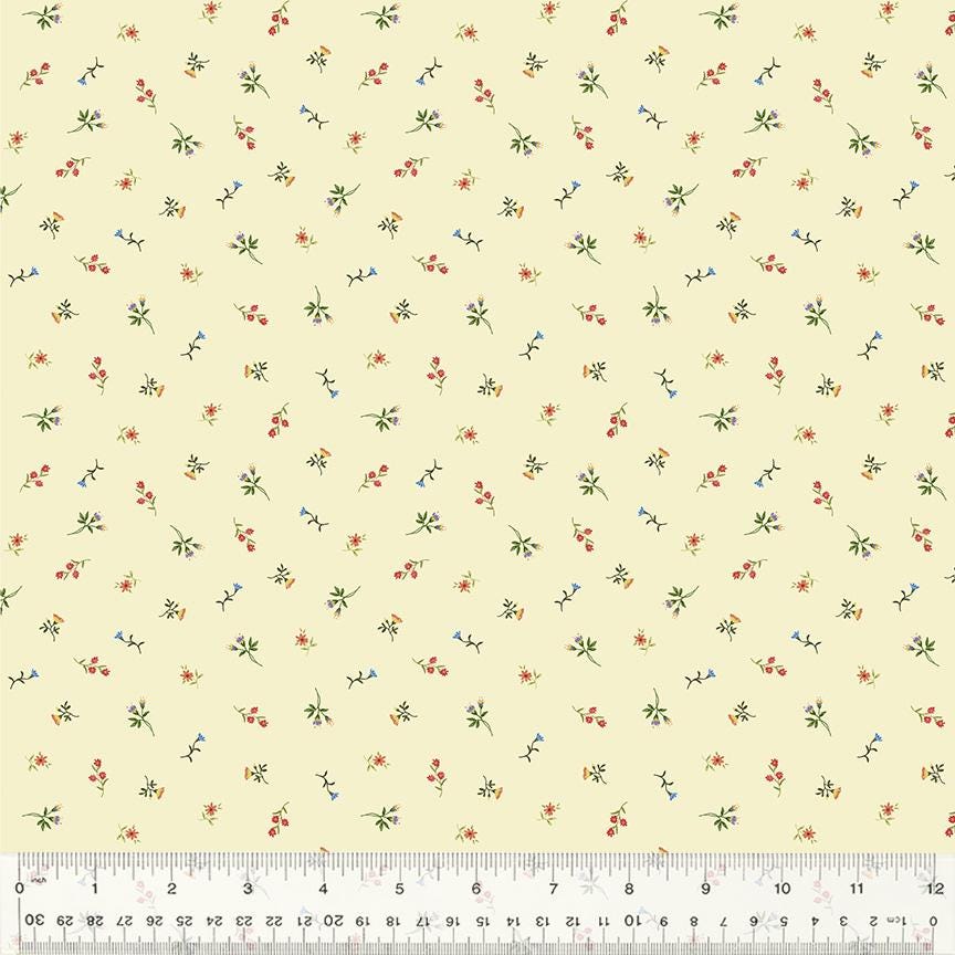 Lily Floral Spritz by Whistler Studios for Windham Fabrics 54557-1 Ivory sold by the 1/2 yd.