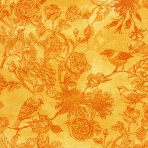 Petal Party by Chong-a Hwang for Timeless Treasures C5551 Citrus one yard remnant