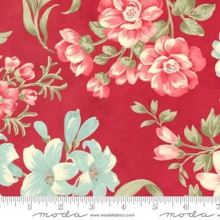 Collections For A Cause Etchings by 3 Sisters for Moda Fabrics 44330-13 Red sold by the 1/2 yd.