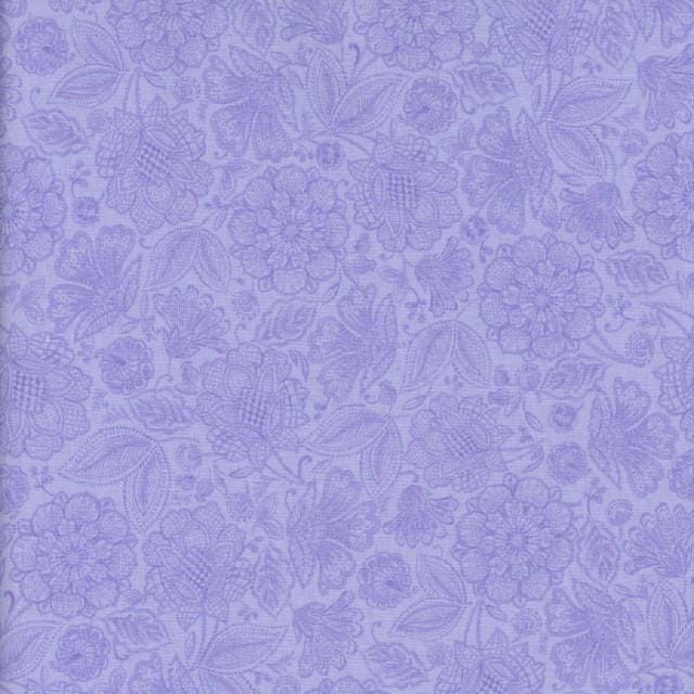 Indigo Garden Packed Jacobean Toile by Timeless Treasures CD3414 Lavender sold by the 1/2 yd.